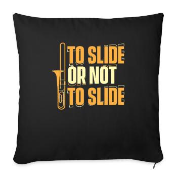 Trombone - Sofa pillowcase 17,3'' x 17,3'' (45 x 45 cm) - black - Front