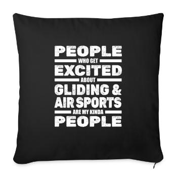 Paragliding Paragliding Paragliding Paragliding - Sofa pillowcase 17,3'' x 17,3'' (45 x 45 cm) - black - Front