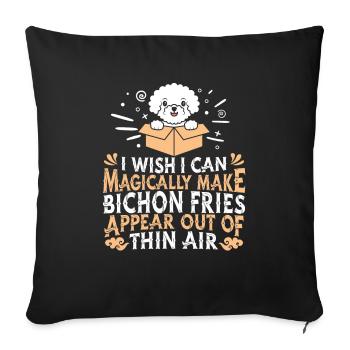 Bichon Frize Dog - Sofa pillowcase 17,3'' x 17,3'' (45 x 45 cm) - black - Front