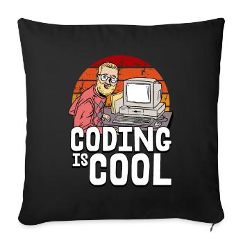 Programmeur Coder Développeur de logiciels - Housse de coussin décorative 45 x 45 cm - noir - Devant