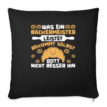 Bäcker Backen Konditor - Sofakissenbezug 45 x 45 cm - Schwarz - Vorne