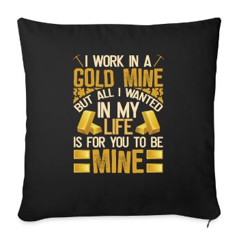 Gold Mining Gold Mine - Sofa pillowcase 17,3'' x 17,3'' (45 x 45 cm) - black - Front
