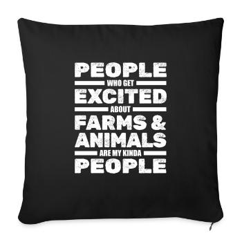 Farmer Farmer Agriculture - Sofa pillowcase 17,3'' x 17,3'' (45 x 45 cm) - black - Front