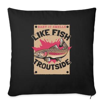 Pêcheur Pêcheur Pêcheurs Pêche - Housse de coussin décorative 45 x 45 cm - noir - Devant