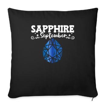 Edelsteine - Sofakissenbezug 45 x 45 cm - Schwarz - Vorne
