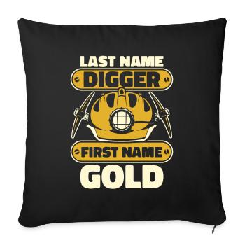 Mine d’or minière - Housse de coussin décorative 45 x 45 cm - noir - Devant