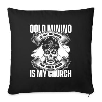 Mine d’or minière - Housse de coussin décorative 45 x 45 cm - noir - Devant