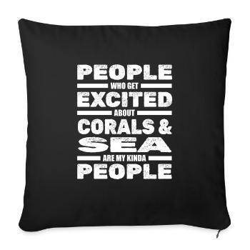Scuba Diving Diver Diving - Sofa pillowcase 17,3'' x 17,3'' (45 x 45 cm) - black - Front
