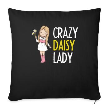 Hobby Gardener Garden Gardener Daisy - Sofa pillowcase 17,3'' x 17,3'' (45 x 45 cm) - black - Front