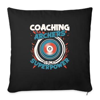 Tir à l’arc Flèche Tir à l’arc Tir à l’arc - Housse de coussin décorative 45 x 45 cm - noir - Devant