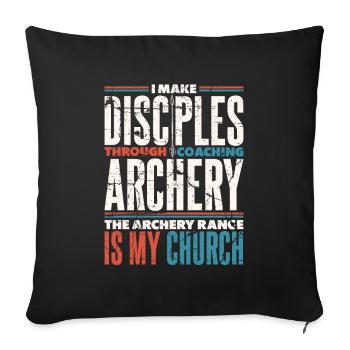 Tir à l’arc Flèche Tir à l’arc Tir à l’arc - Housse de coussin décorative 45 x 45 cm - noir - Devant