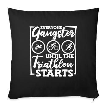 Triathlon - Sofakissenbezug 45 x 45 cm - Schwarz - Vorne