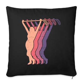 Floorball Women Floorball Player Floorball Player - Sofa pillowcase 17,3'' x 17,3'' (45 x 45 cm) - black - Front