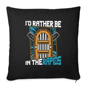 Rafting White Water Canoe Kayak - Sofa pillowcase 17,3'' x 17,3'' (45 x 45 cm) - black - Front
