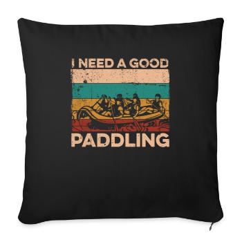 Rafting White Water Canoe Kayak - Sofa pillowcase 17,3'' x 17,3'' (45 x 45 cm) - black - Front
