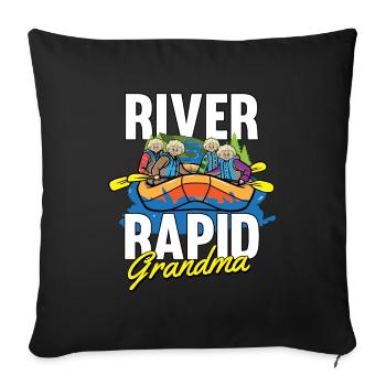 Rafting White Water Canoe Kayak - Sofa pillowcase 17,3'' x 17,3'' (45 x 45 cm) - black - Front