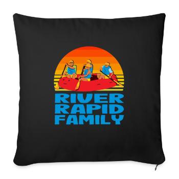 Rafting White Water Canoe Kayak - Sofa pillowcase 17,3'' x 17,3'' (45 x 45 cm) - black - Front