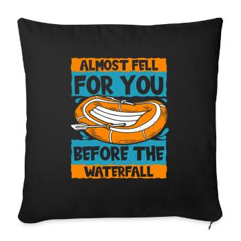 Rafting Canoë Kayak d’eau vive - Housse de coussin décorative 45 x 45 cm - noir - Devant