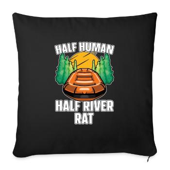 Rafting White Water Canoe Kayak - Sofa pillowcase 17,3'' x 17,3'' (45 x 45 cm) - black - Front