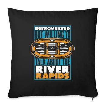 Rafting White Water Canoe Kayak - Sofa pillowcase 17,3'' x 17,3'' (45 x 45 cm) - black - Front