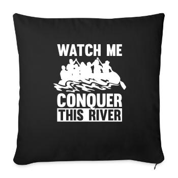 Rafting White Water Canoe Kayak - Sofa pillowcase 17,3'' x 17,3'' (45 x 45 cm) - black - Front