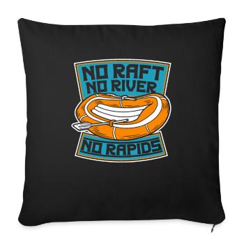 Rafting White Water Canoe Kayak - Sofa pillowcase 17,3'' x 17,3'' (45 x 45 cm) - black - Front