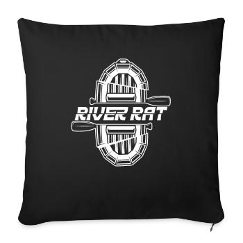 Rafting White Water Canoe Kayak - Sofa pillowcase 17,3'' x 17,3'' (45 x 45 cm) - black - Front