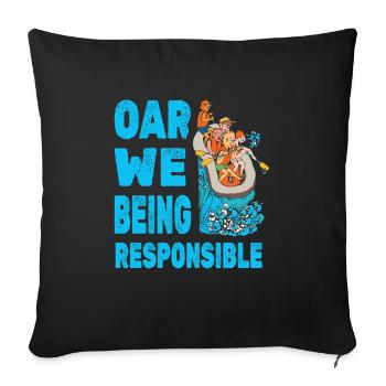 Rafting White Water Canoe Kayak - Sofa pillowcase 17,3'' x 17,3'' (45 x 45 cm) - black - Front
