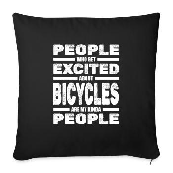 Vélo de route Vélo de route Cyclisme Cycliste - Housse de coussin décorative 45 x 45 cm - noir - Devant