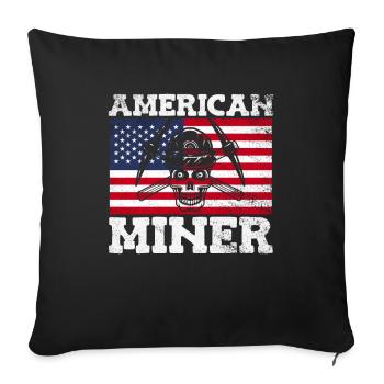 Gold Mining Gold Mine - Sofa pillowcase 17,3'' x 17,3'' (45 x 45 cm) - black - Front