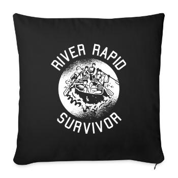 Rafting White Water Canoe Kayak - Sofa pillowcase 17,3'' x 17,3'' (45 x 45 cm) - black - Front