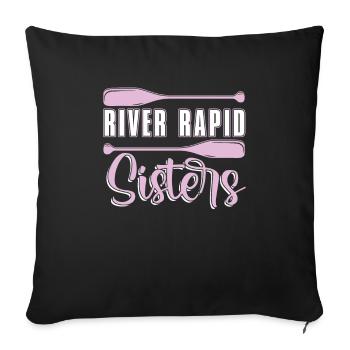 Rafting White Water Canoe Kayak - Sofa pillowcase 17,3'' x 17,3'' (45 x 45 cm) - black - Front