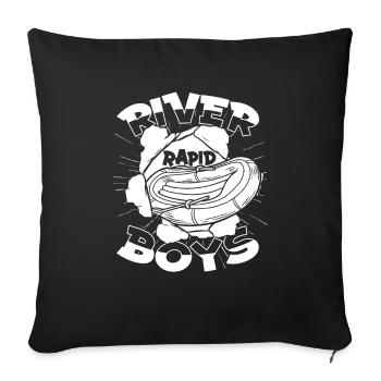 Rafting White Water Canoe Kayak - Sofa pillowcase 17,3'' x 17,3'' (45 x 45 cm) - black - Front