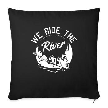 Rafting White Water Canoe Kayak - Sofa pillowcase 17,3'' x 17,3'' (45 x 45 cm) - black - Front