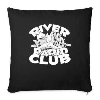 Rafting White Water Canoe Kayak - Sofa pillowcase 17,3'' x 17,3'' (45 x 45 cm) - black - Front