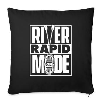 Rafting White Water Canoe Kayak - Sofa pillowcase 17,3'' x 17,3'' (45 x 45 cm) - black - Front
