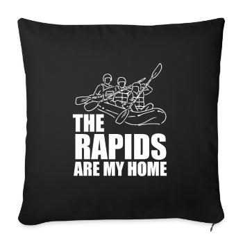 Rafting White Water Canoe Kayak - Sofa pillowcase 17,3'' x 17,3'' (45 x 45 cm) - black - Front