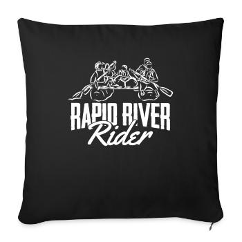 Rafting White Water Canoe Kayak - Sofa pillowcase 17,3'' x 17,3'' (45 x 45 cm) - black - Front