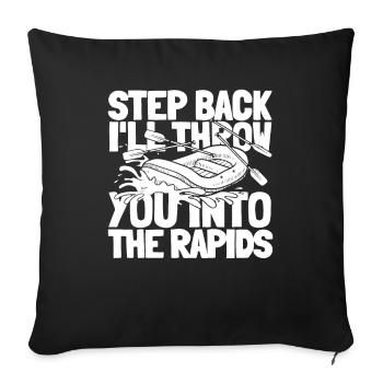 Rafting White Water Canoe Kayak - Sofa pillowcase 17,3'' x 17,3'' (45 x 45 cm) - black - Front