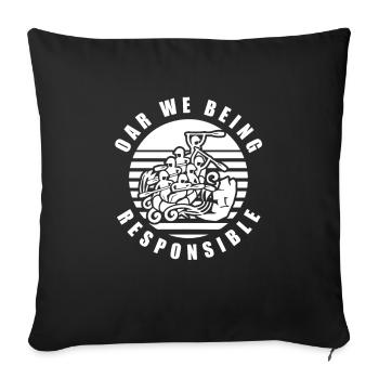 Rafting White Water Canoe Kayak - Sofa pillowcase 17,3'' x 17,3'' (45 x 45 cm) - black - Front