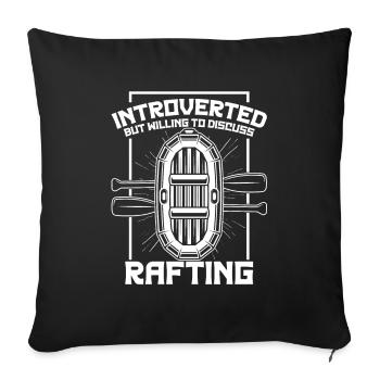 Rafting White Water Canoe Kayak - Sofa pillowcase 17,3'' x 17,3'' (45 x 45 cm) - black - Front
