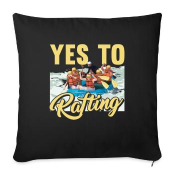 Rafting White Water Canoe Kayak - Sofa pillowcase 17,3'' x 17,3'' (45 x 45 cm) - black - Front