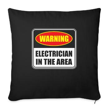 Electrician Electrical Engineer Electronics Technician - Sofa pillowcase 17,3'' x 17,3'' (45 x 45 cm) - black - Front