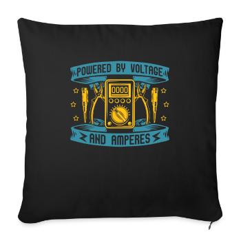 Électricien Ingénieur électricien Technicien en électronique - Housse de coussin décorative 45 x 45 cm - noir - Devant