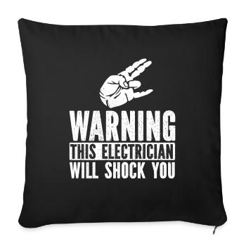 Électricien Ingénieur électricien Technicien en électronique - Housse de coussin décorative 45 x 45 cm - noir - Devant