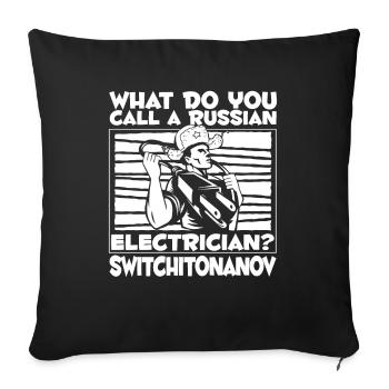 Électricien Ingénieur électricien Technicien en électronique - Housse de coussin décorative 45 x 45 cm - noir - Devant