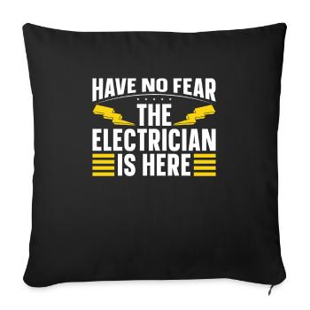 Electrician Electrical Engineer Electronics Technician - Sofa pillowcase 17,3'' x 17,3'' (45 x 45 cm) - black - Front