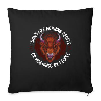American Bison Buffalo - Sofa pillowcase 17,3'' x 17,3'' (45 x 45 cm) - black - Front