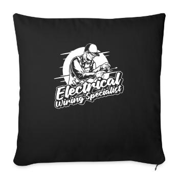 Électricien Ingénieur électricien Technicien en électronique - Housse de coussin décorative 45 x 45 cm - noir - Devant