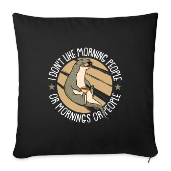 Loutre - Housse de coussin décorative 45 x 45 cm - noir - Devant